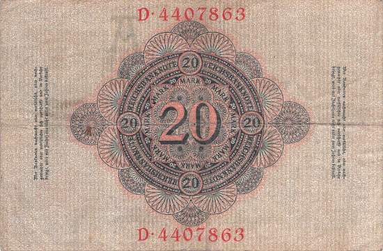 20 Mark 1908 ro.31 A/D